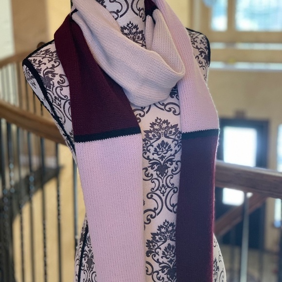 Kate spade newyork wool scarf wrap ballet/ merlot - Picture 2 of 9